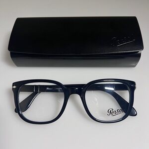 Persol Black Square Eyeglasses with Case
